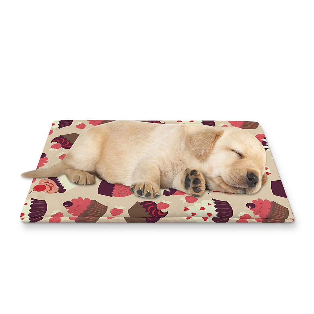 Vintage Cupcake Pattern Print Pet Cooling Mat Cover