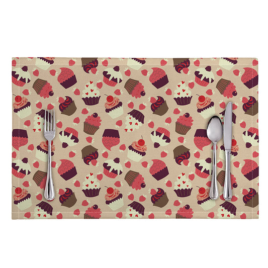 Vintage Cupcake Pattern Print Placemat