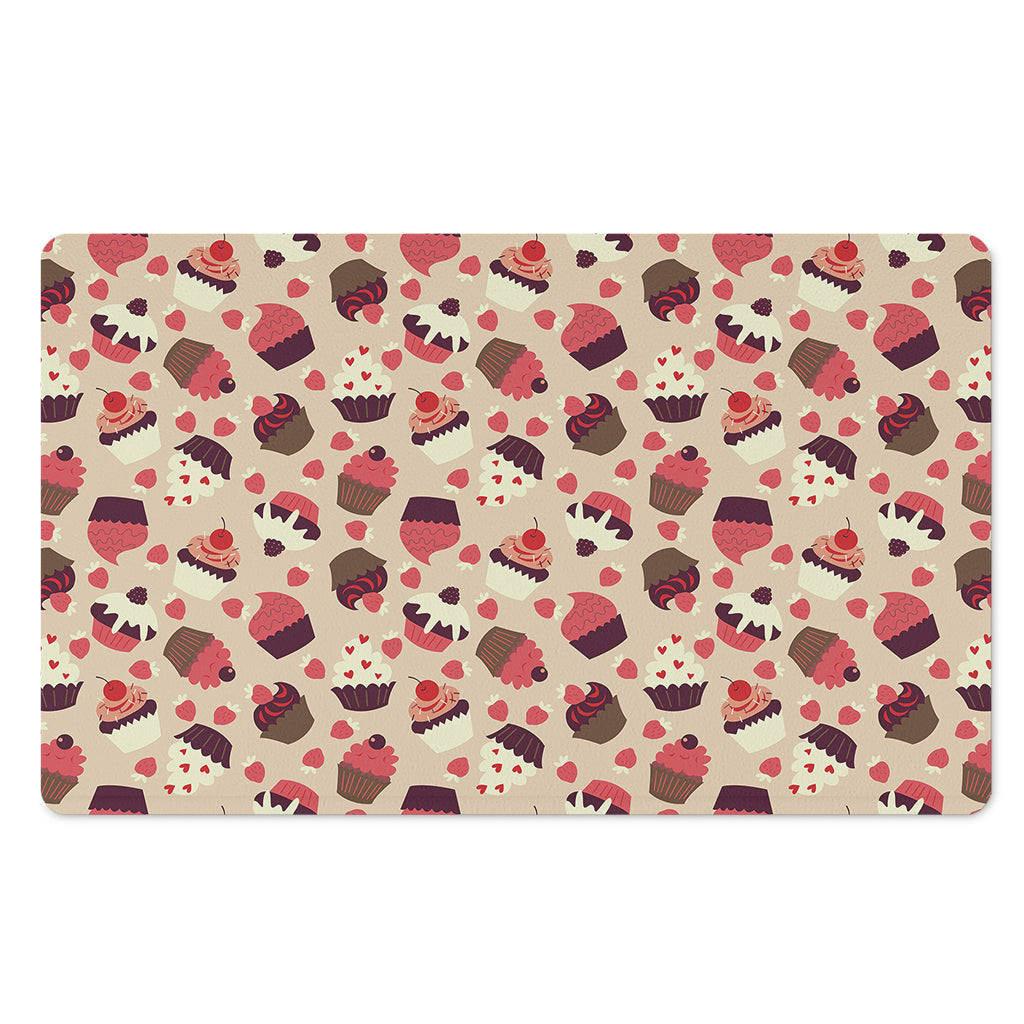 Vintage Cupcake Pattern Print Polyester Doormat