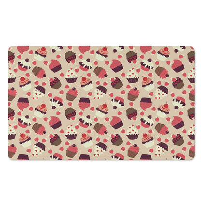Vintage Cupcake Pattern Print Polyester Doormat