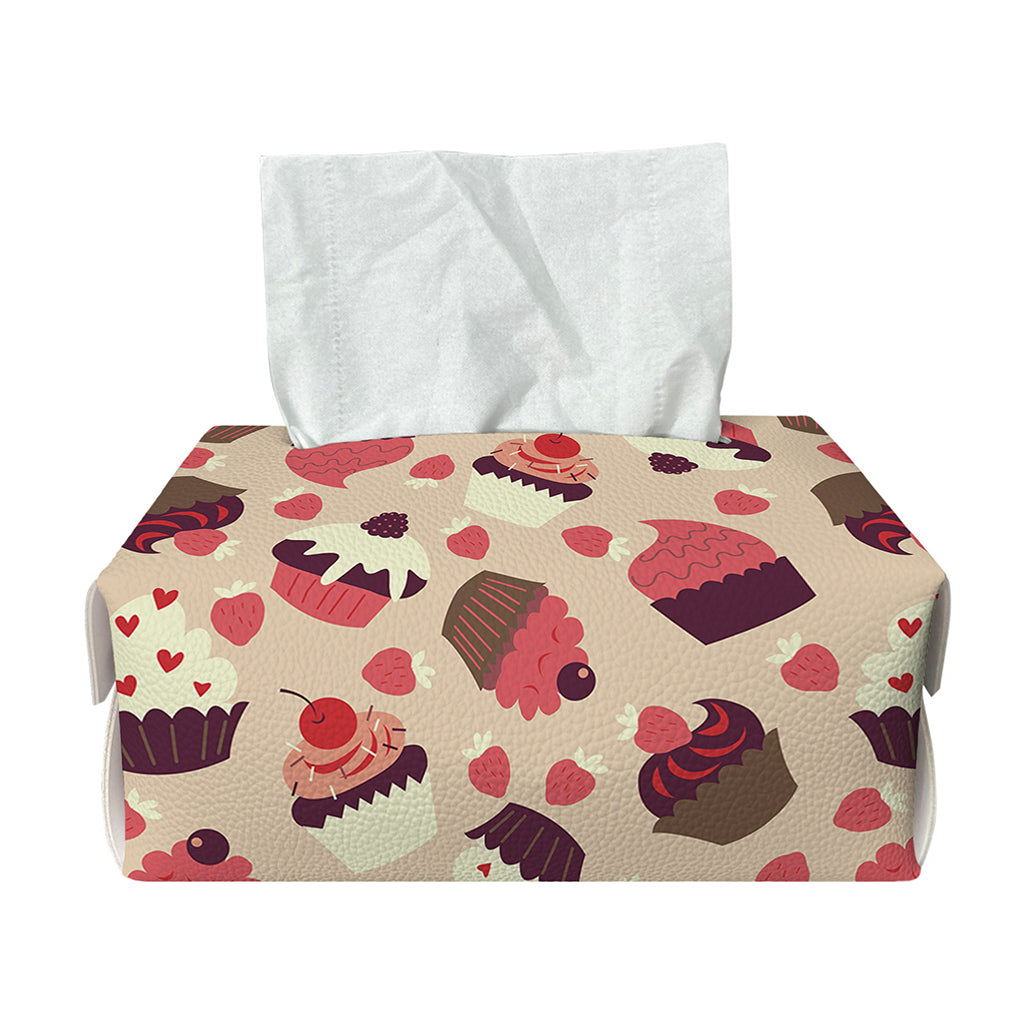 Vintage Cupcake Pattern Print Rectangle Tissue Box Cover