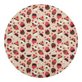 Vintage Cupcake Pattern Print Round Blanket