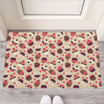 Vintage Cupcake Pattern Print Rubber Doormat