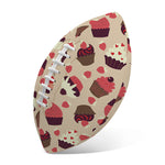 Vintage Cupcake Pattern Print Rugby Ball