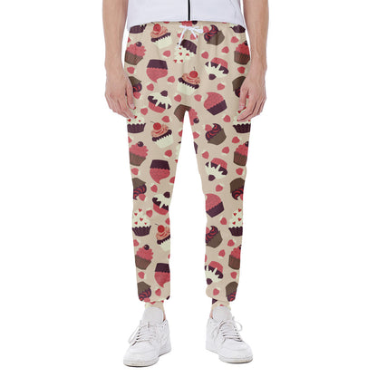 Vintage Cupcake Pattern Print Scuba Joggers