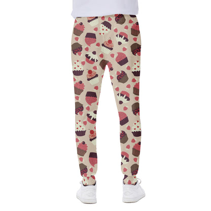 Vintage Cupcake Pattern Print Scuba Joggers