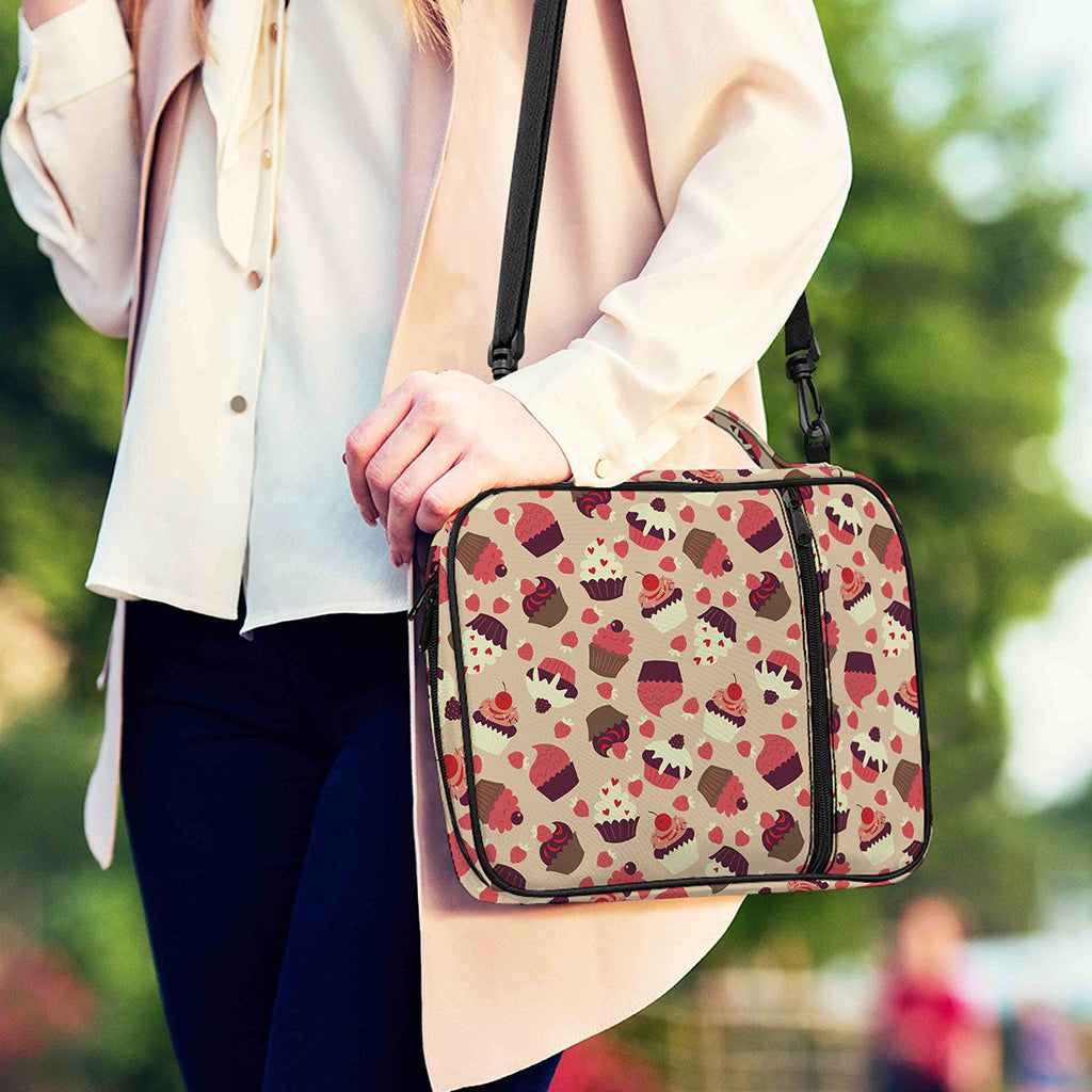 Vintage Cupcake Pattern Print Shoulder Strap Bible Bag