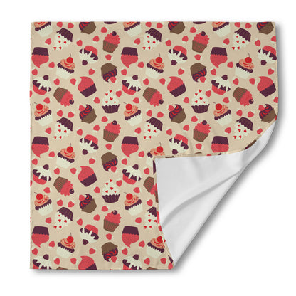Vintage Cupcake Pattern Print Silk Bandana