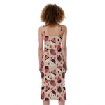 Vintage Cupcake Pattern Print Slim Fit Midi Cami Dress