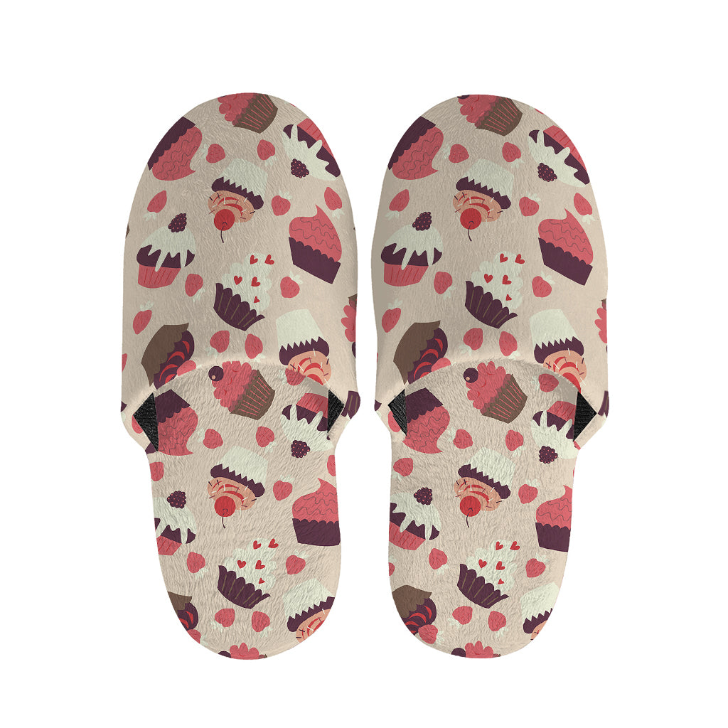 Vintage Cupcake Pattern Print Slippers