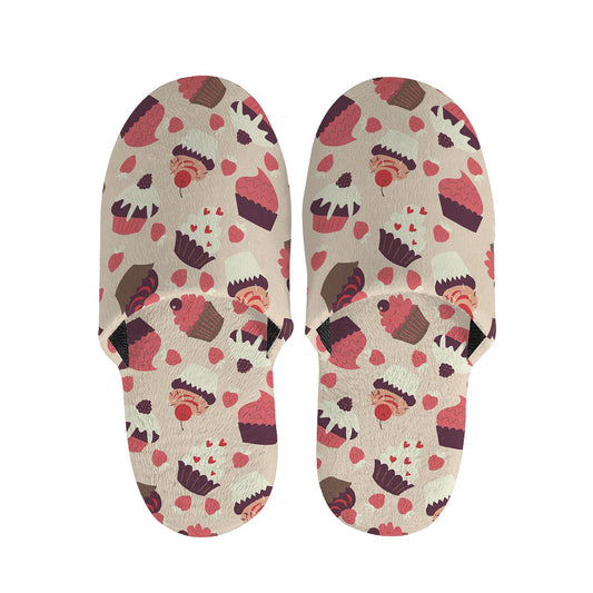 Vintage Cupcake Pattern Print Slippers
