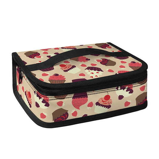 Vintage Cupcake Pattern Print Small Lunch Bag
