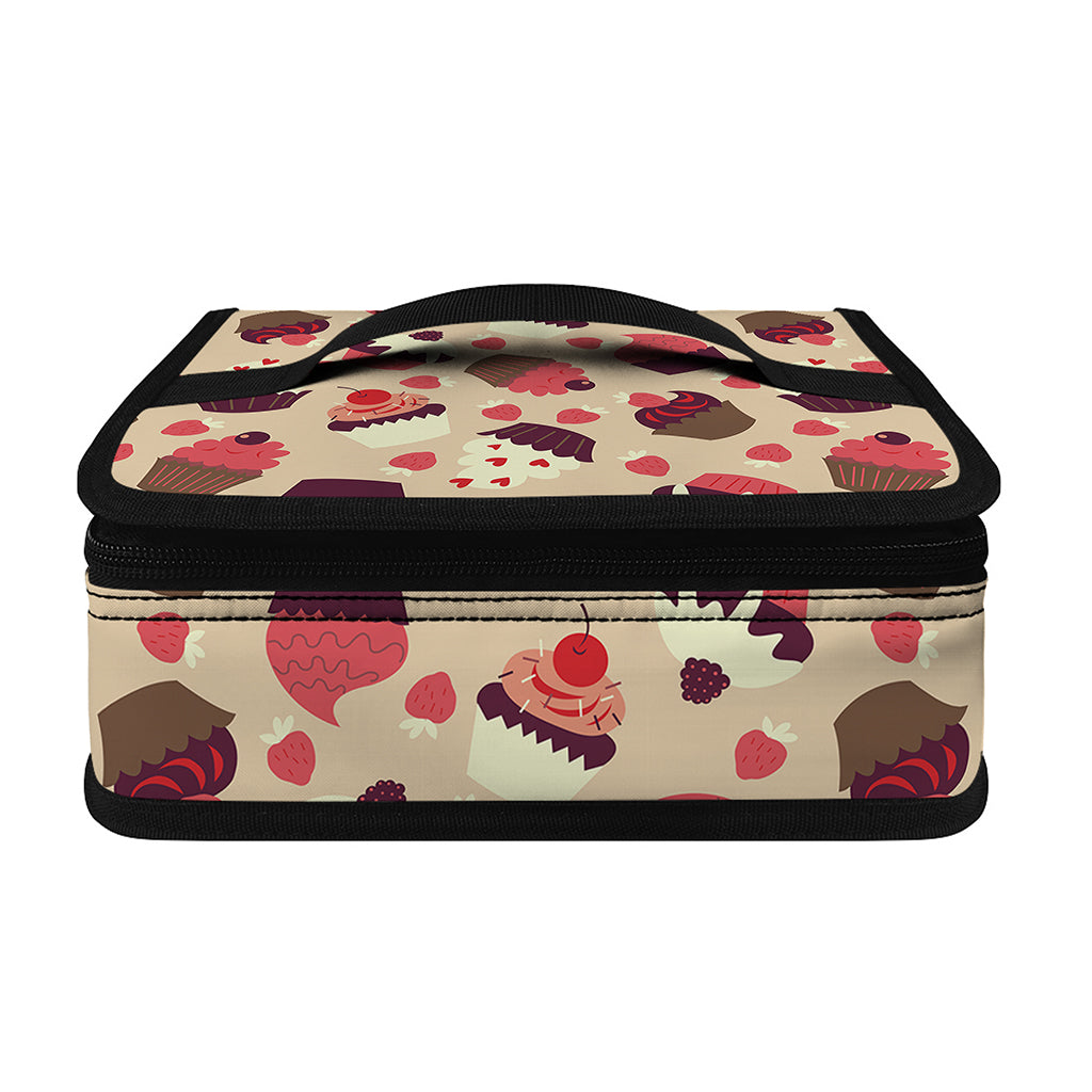 Vintage Cupcake Pattern Print Small Lunch Bag