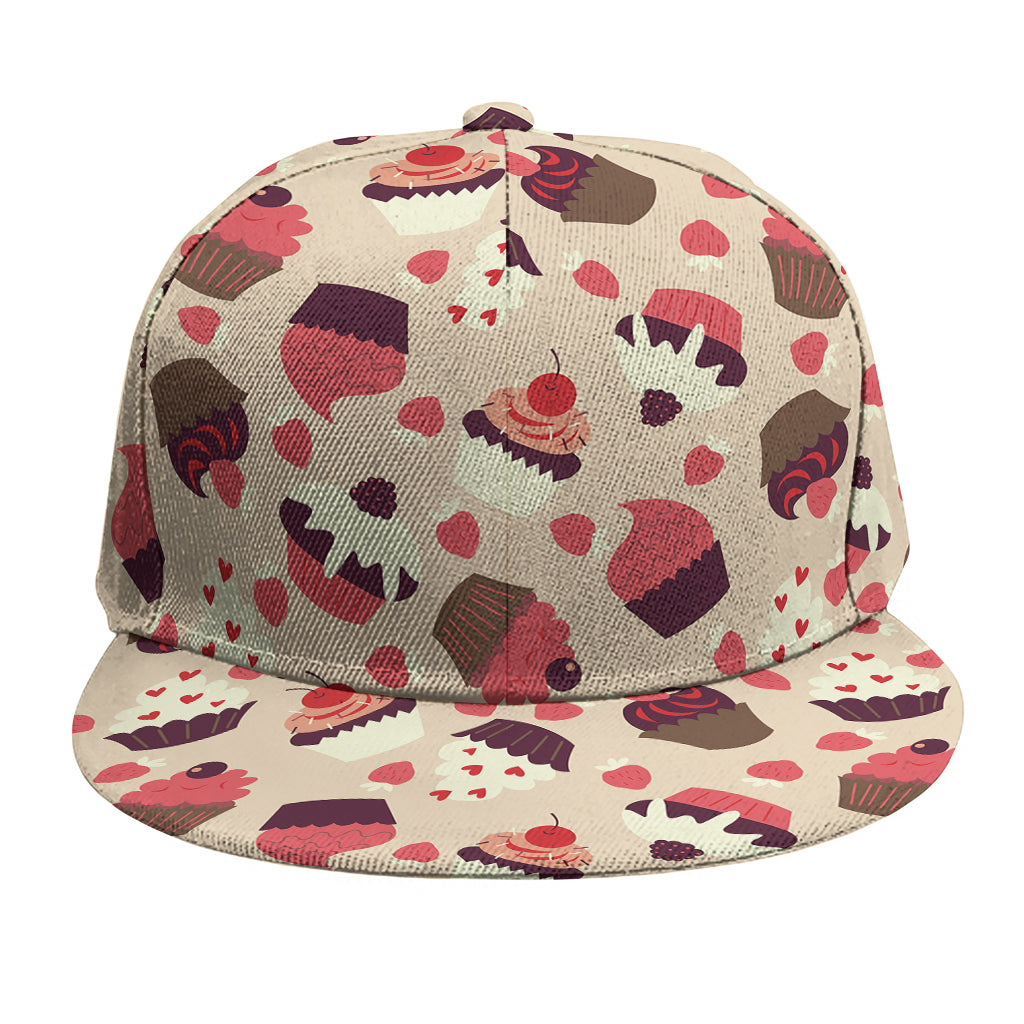 Vintage Cupcake Pattern Print Snapback Cap