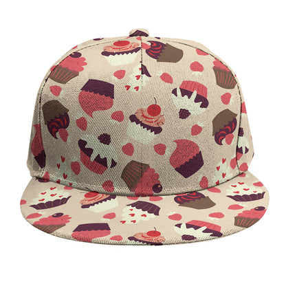 Vintage Cupcake Pattern Print Snapback Cap