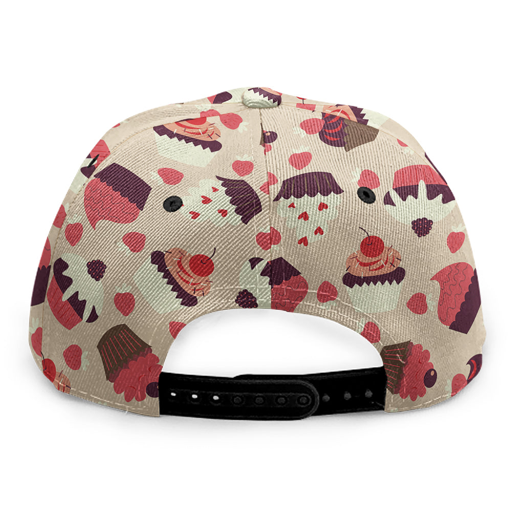 Vintage Cupcake Pattern Print Snapback Cap