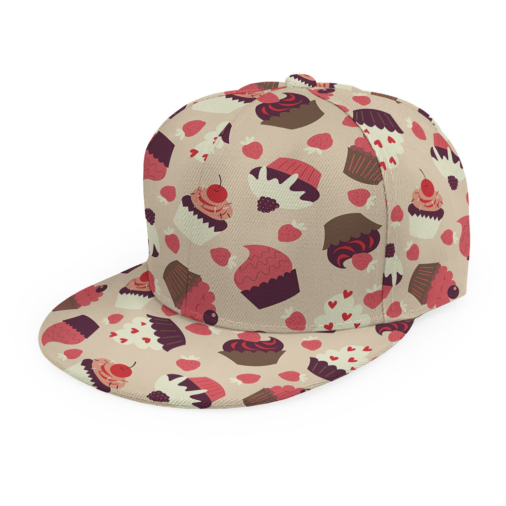 Vintage Cupcake Pattern Print Snapback Cap