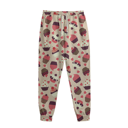 Vintage Cupcake Pattern Print Sweatpants
