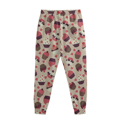 Vintage Cupcake Pattern Print Sweatpants