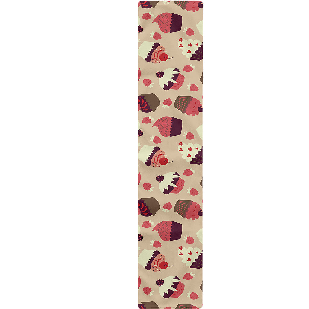 Vintage Cupcake Pattern Print Table Runner
