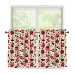 Vintage Cupcake Pattern Print Tier Curtains