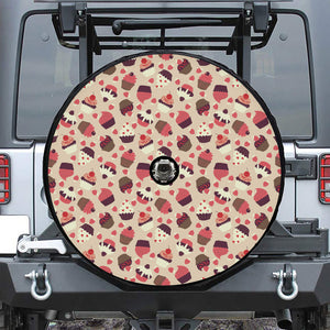 Vintage Cupcake Pattern Print Tire Cover With Camera Hole