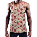 Vintage Cupcake Pattern Print Men's Workout Tank Top
