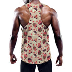 Vintage Cupcake Pattern Print Training Tank Top