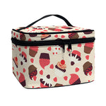 Vintage Cupcake Pattern Print Travel Makeup Bag