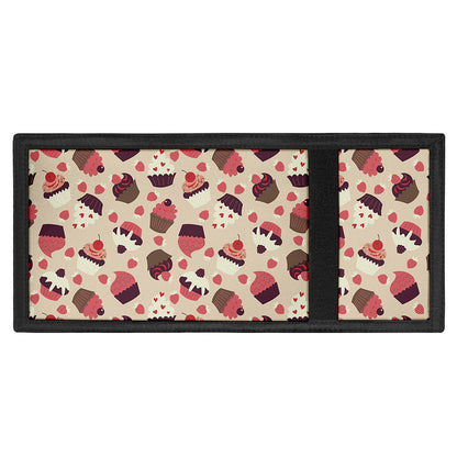 Vintage Cupcake Pattern Print Trifold Wallet