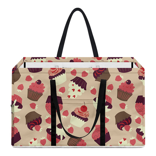 Vintage Cupcake Pattern Print Utility Tote Bag