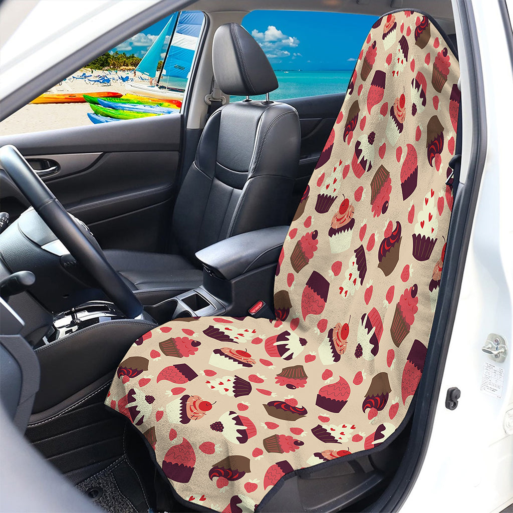 Vintage Cupcake Pattern Print Waterproof Car Seat Cover