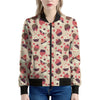 Vintage Cupcake Pattern Print Women's Bomber Jacket