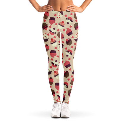 Vintage Cupcake Pattern Print Women's Leggings