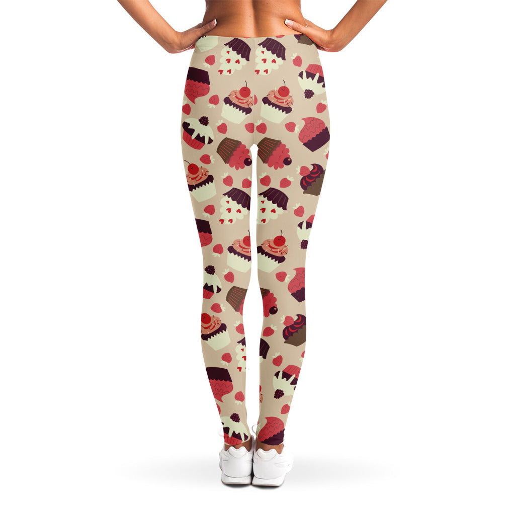 Vintage Cupcake Pattern Print Women's Leggings