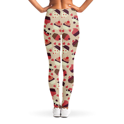 Vintage Cupcake Pattern Print Women's Leggings