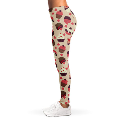 Vintage Cupcake Pattern Print Women's Leggings