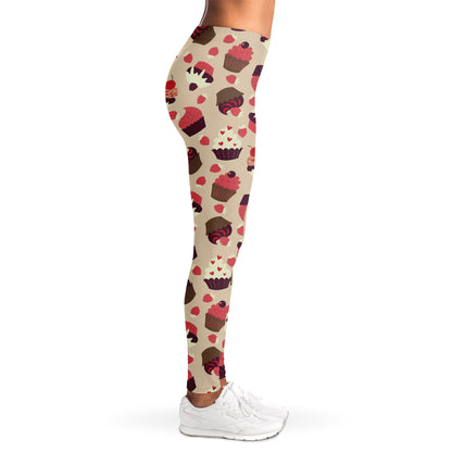 Vintage Cupcake Pattern Print Women's Leggings