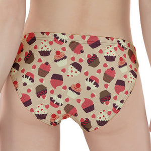 Vintage Cupcake Pattern Print Women's Panties