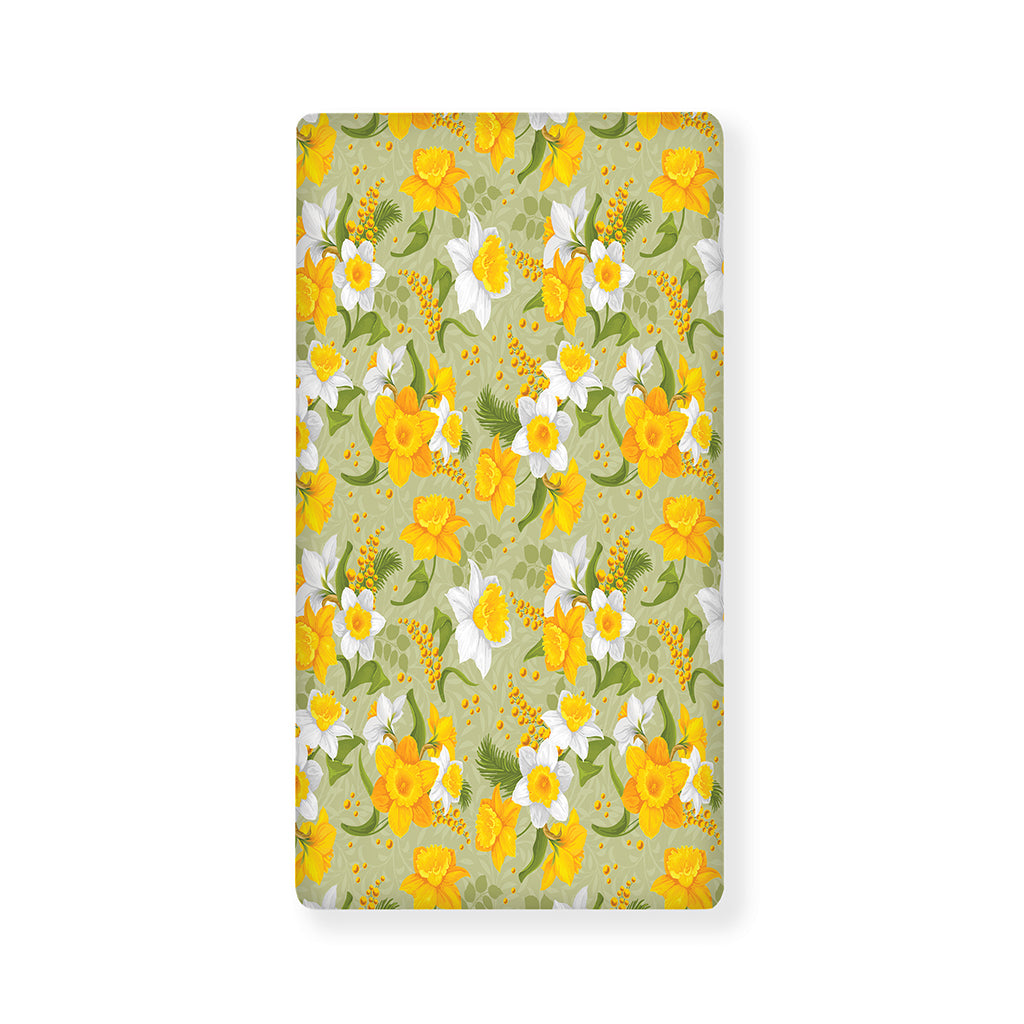 Vintage Daffodil Flower Pattern Print Baby Crib Sheet
