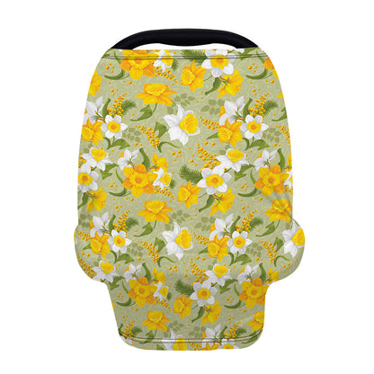 Vintage Daffodil Flower Pattern Print Baby Seat Cover