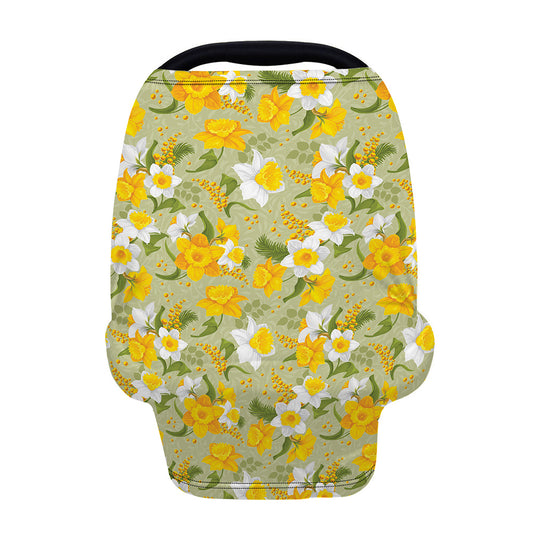 Vintage Daffodil Flower Pattern Print Baby Seat Cover