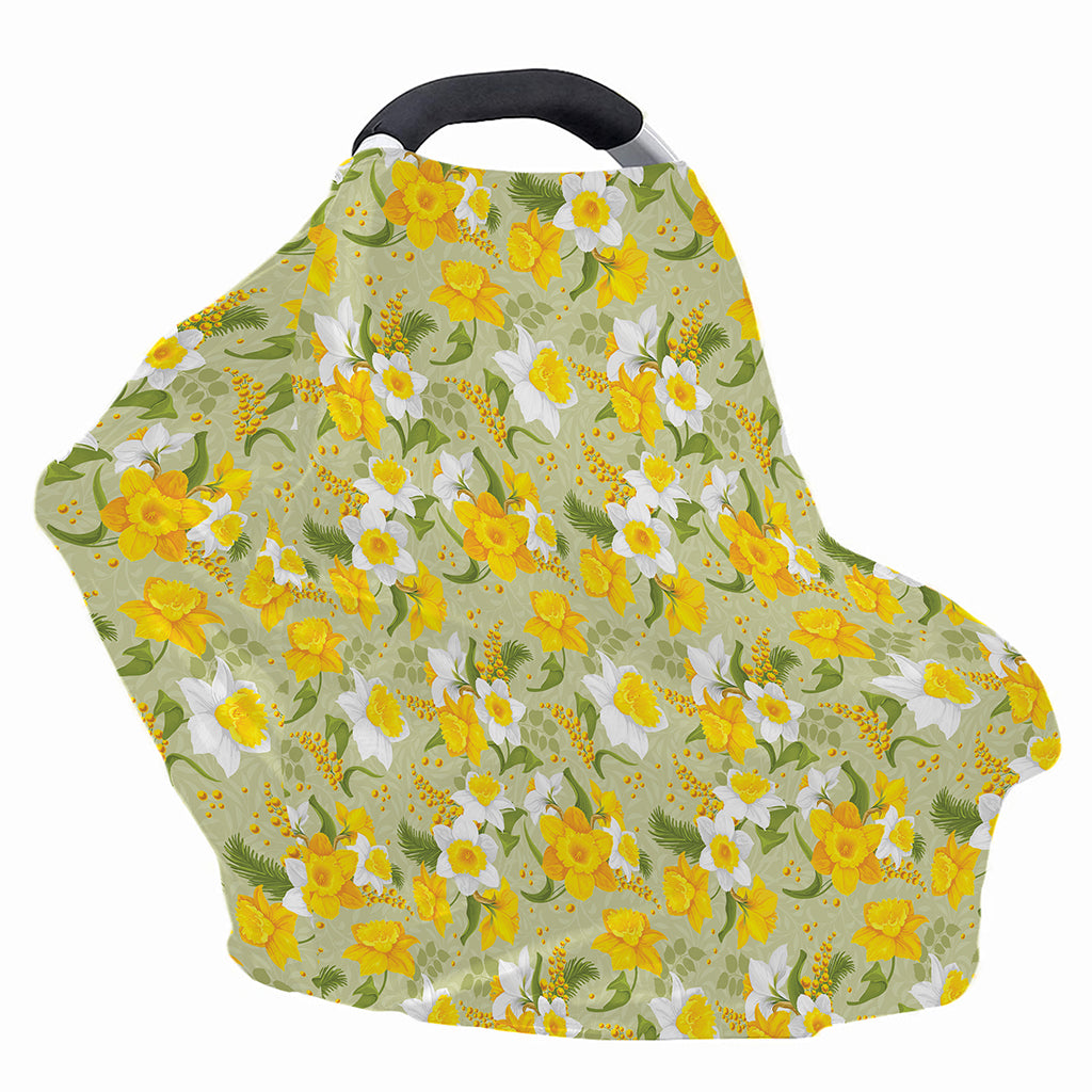 Vintage Daffodil Flower Pattern Print Baby Seat Cover