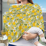 Vintage Daffodil Flower Pattern Print Baby Seat Cover