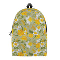 Vintage Daffodil Flower Pattern Print School Backpack