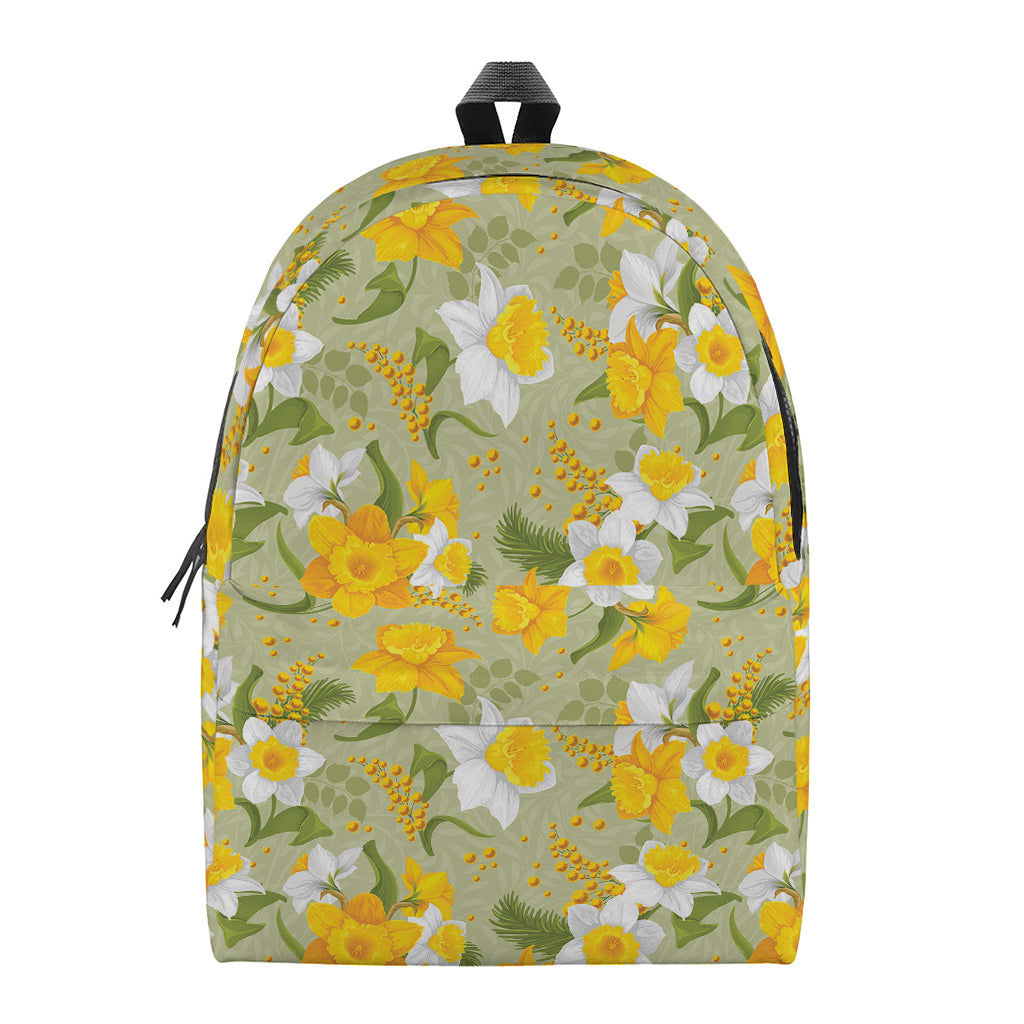 Vintage Daffodil Flower Pattern Print Backpack