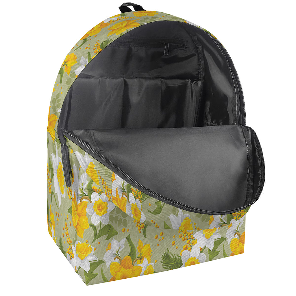 Vintage Daffodil Flower Pattern Print Backpack