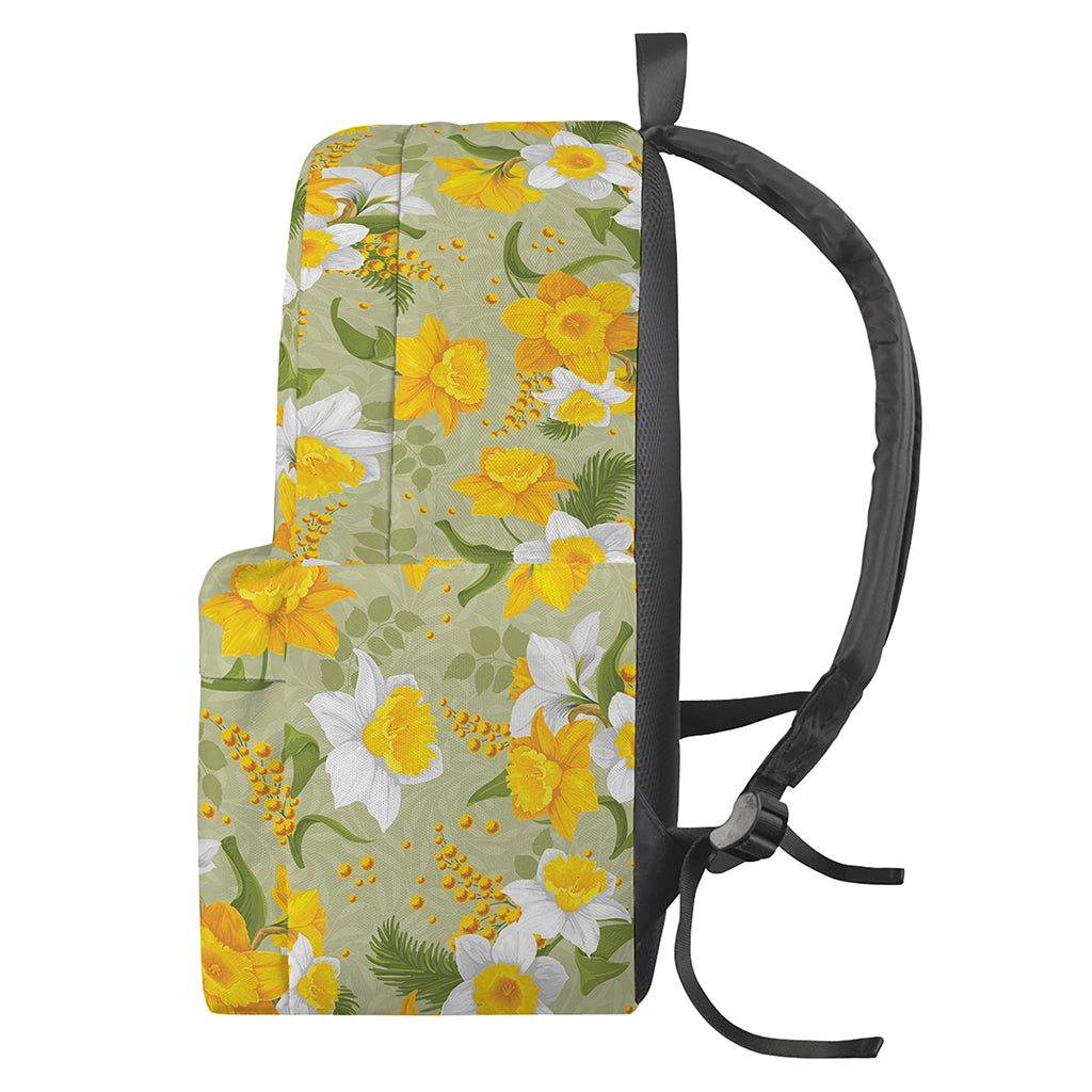 Vintage Daffodil Flower Pattern Print Backpack