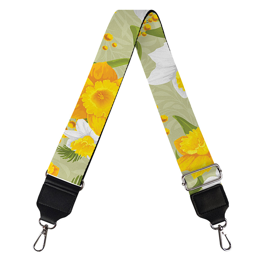 Vintage Daffodil Flower Pattern Print Bag Strap