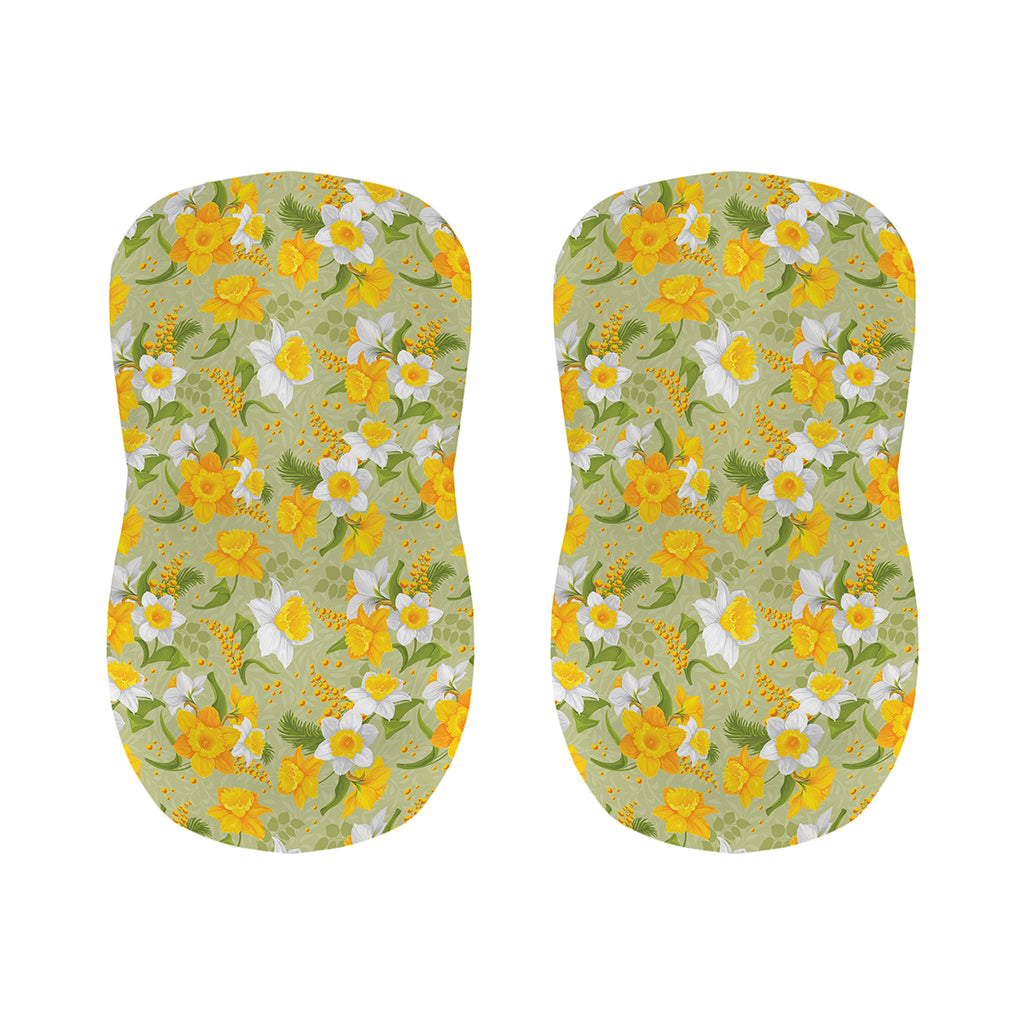 Vintage Daffodil Flower Pattern Print Bar Stool Covers